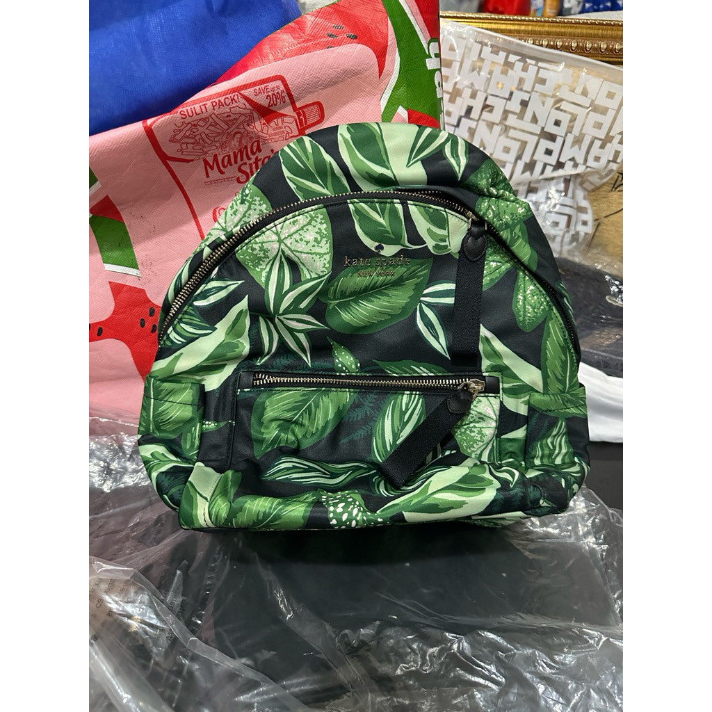 ORIG & IMPORTED KS Leaf Medium Nylon Black/Green Backpack