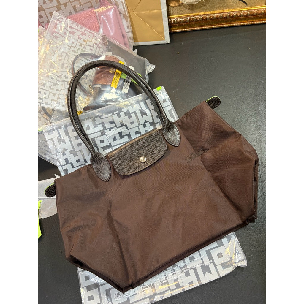 ORIG & IMPORTED MOCHA BROWN Longchamp LC Le Pliage Nylon Tote Bag