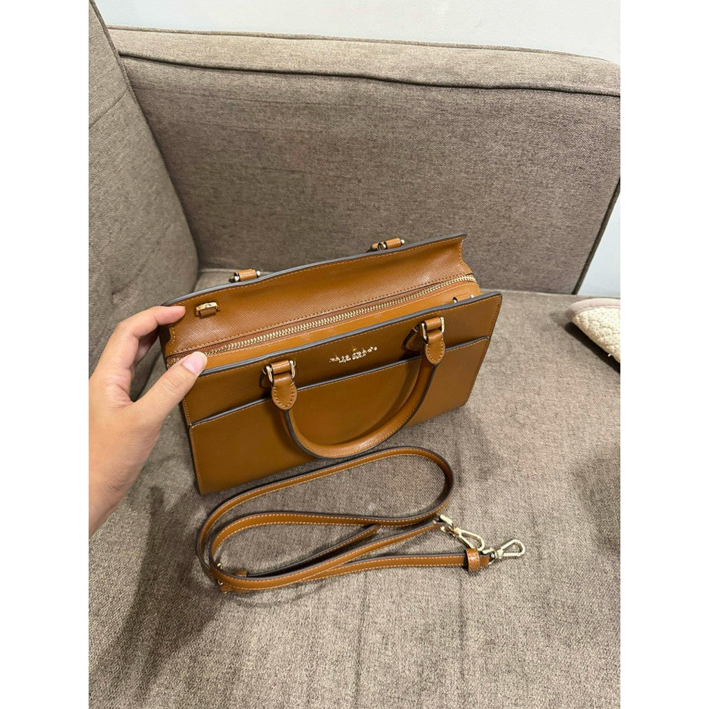 ORIG Preloved KS Madison Saffiano Leather Medium Satchel Brown Bag