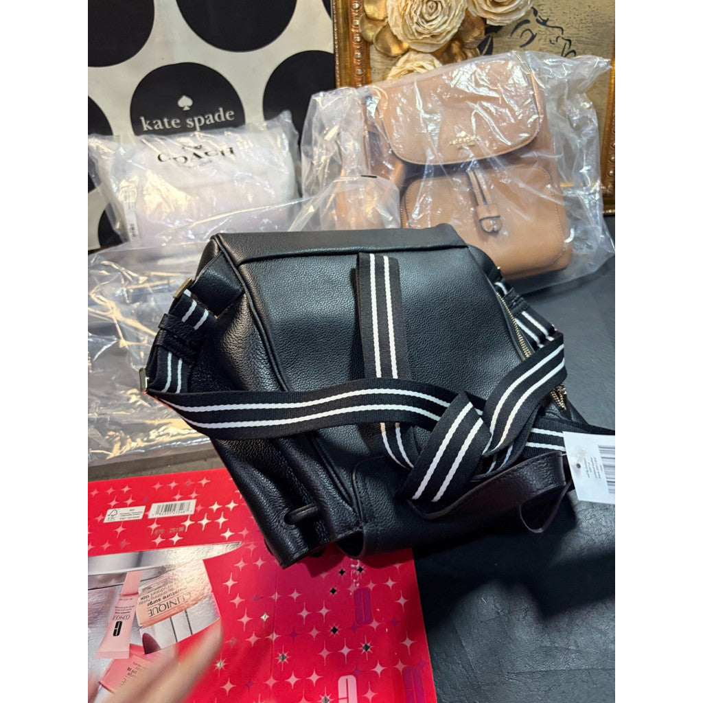 ORIG & IMPORTED KS Rosie Flap Backpack Black Bag with Wallet