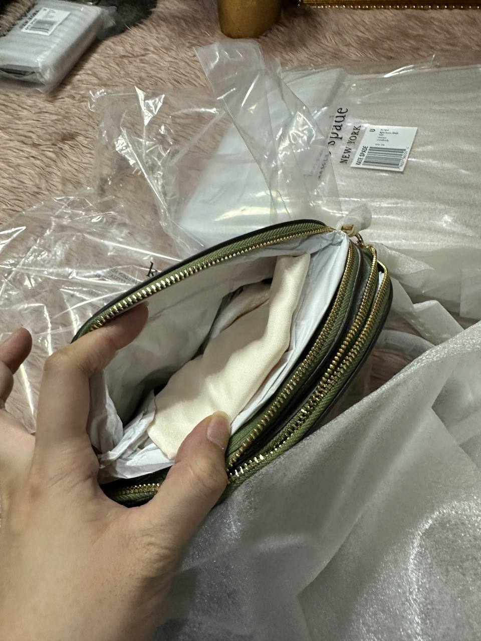 ORIG & IMPORTED Kate Spade KS Morgan Double-zip Dome Crossbody Small Bag Green