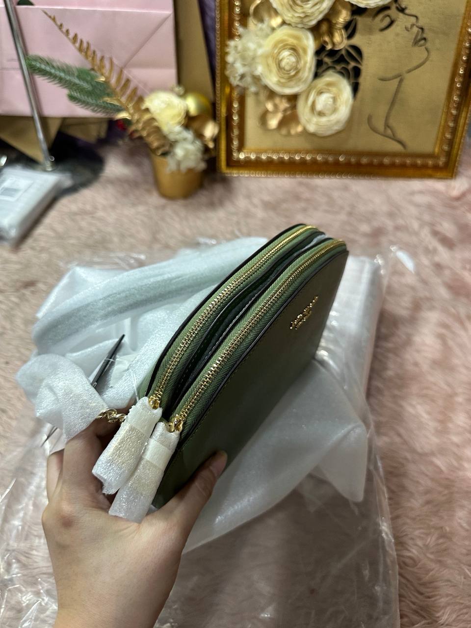 ORIG & IMPORTED Kate Spade KS Morgan Double-zip Dome Crossbody Small Bag Green