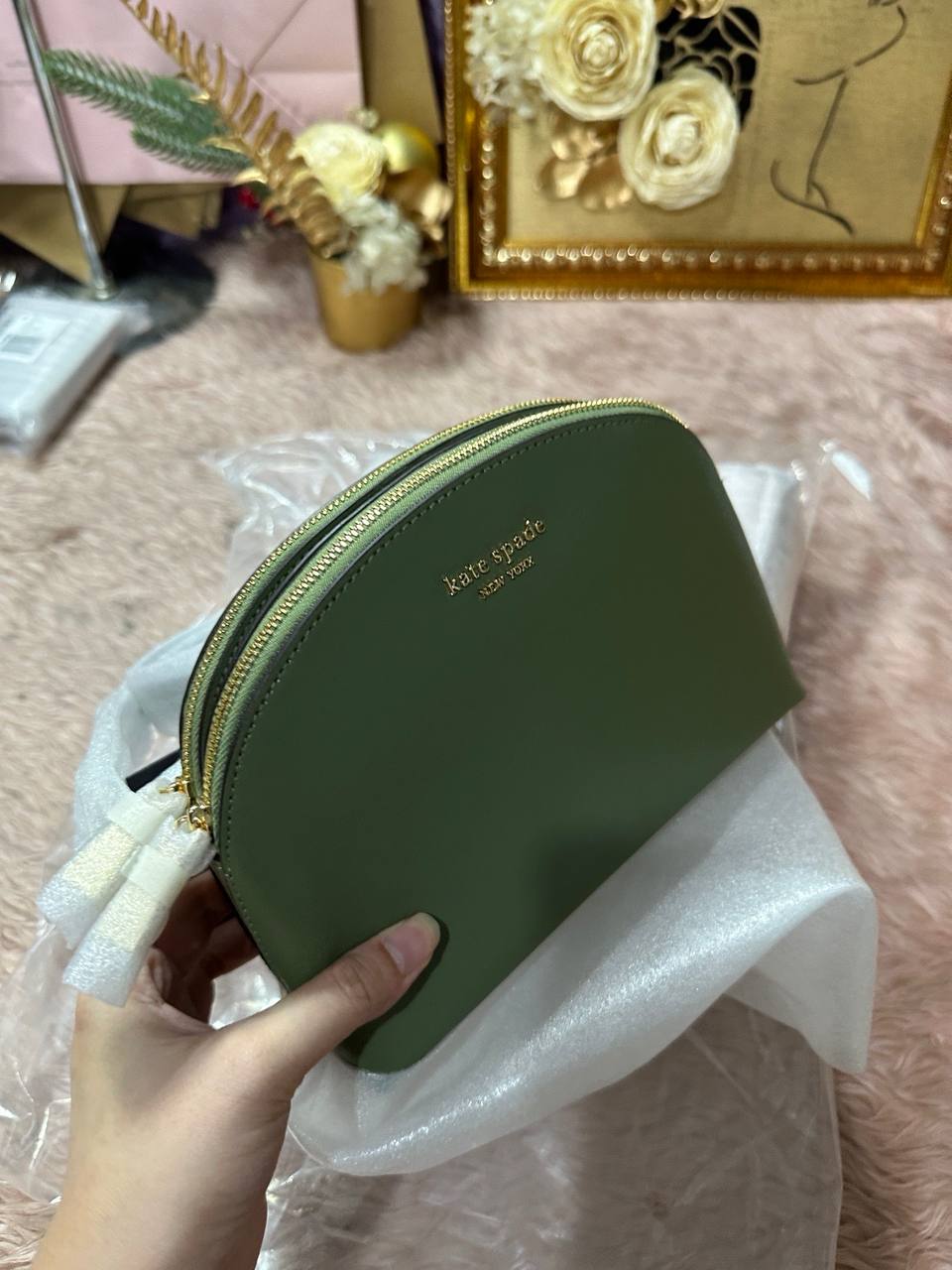 ORIG & IMPORTED Kate Spade KS Morgan Double-zip Dome Crossbody Small Bag Green