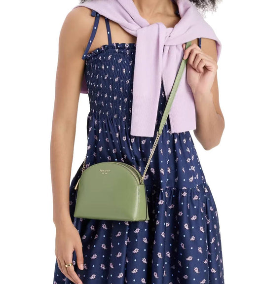 ORIG & IMPORTED Kate Spade KS Morgan Double-zip Dome Crossbody Small Bag Green