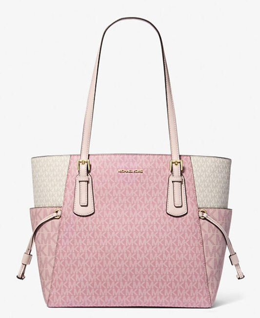 ORIG & IMPORTED Michael Kors MK Voyager Large Signature Logo Tote Bag Pink