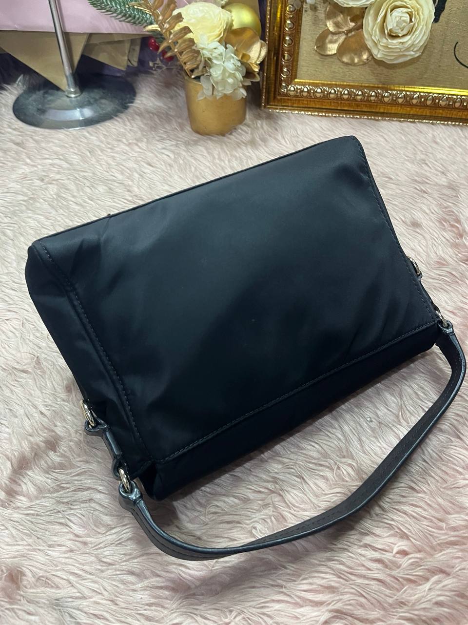 ORIG Preloved Kate Spade KS Blake Avenue Miri Nylon Flap Small Black Bag