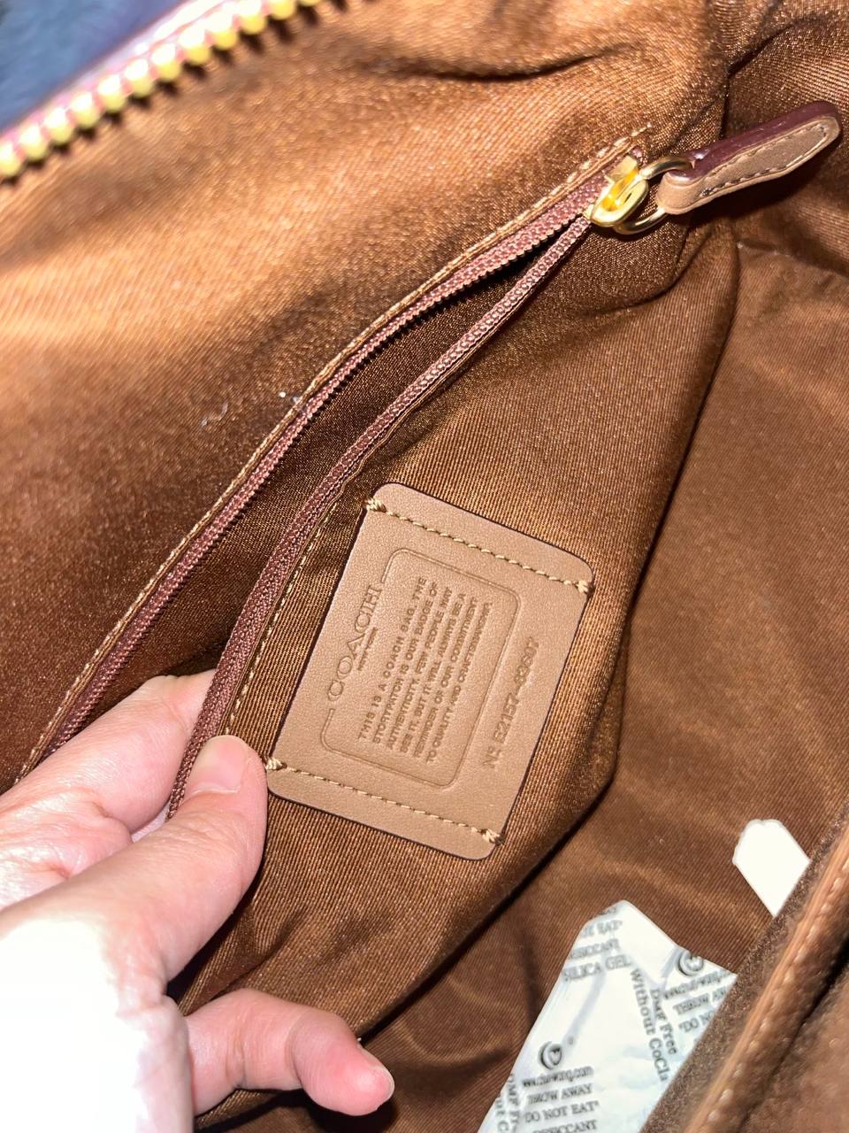 ORIG Preloved Coach Rowan Satchel Signature Khaki Dark Fuchsia Pink Bag