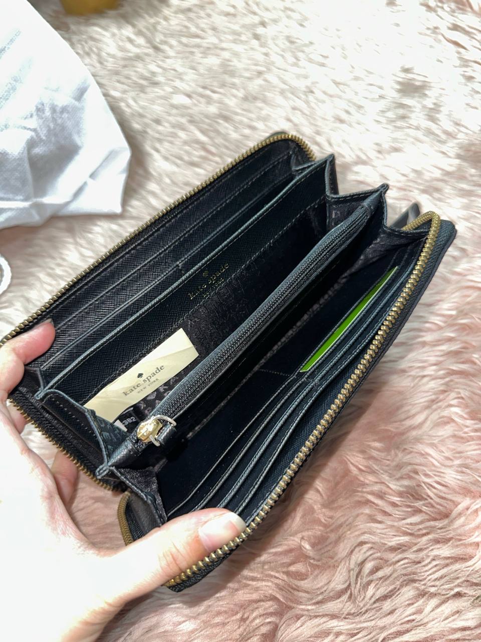 ORIG Preloved Kate Spade KS Blake Avenue Neda Nylon Long Black Wallet