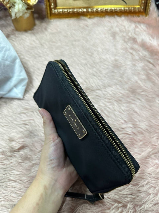 ORIG Preloved Kate Spade KS Blake Avenue Neda Nylon Long Black Wallet