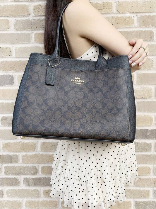 ORIG Preloved RARE Coach Casey Large Brown Tote In Signature Canvas