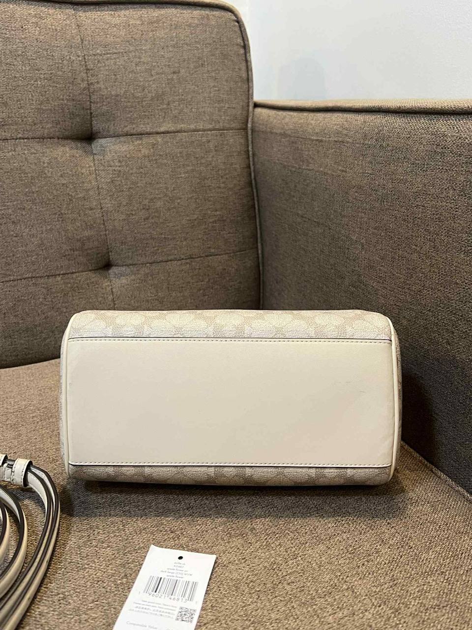 ORIG Preloved Kate Spade KS Flower Medium Dolly Duffle Crossbody Beige Bag