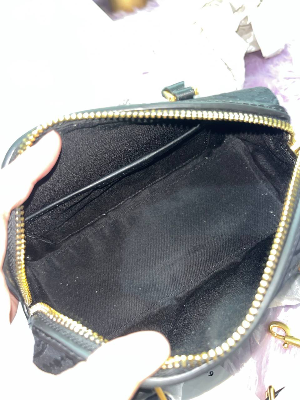 ORIG & IMPORTED Tory Burch T Monogram Mini Barrel Black Small Bag