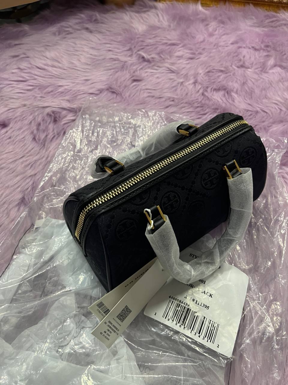 ORIG & IMPORTED Tory Burch T Monogram Mini Barrel Black Small Bag