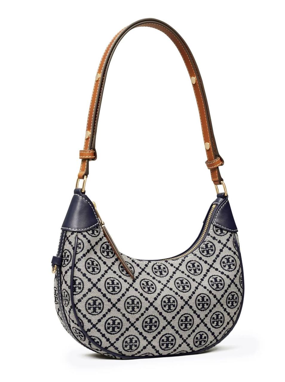 ORIG & IMPORTED Tory Burch T Monogram Crescent shoulder bag Blue