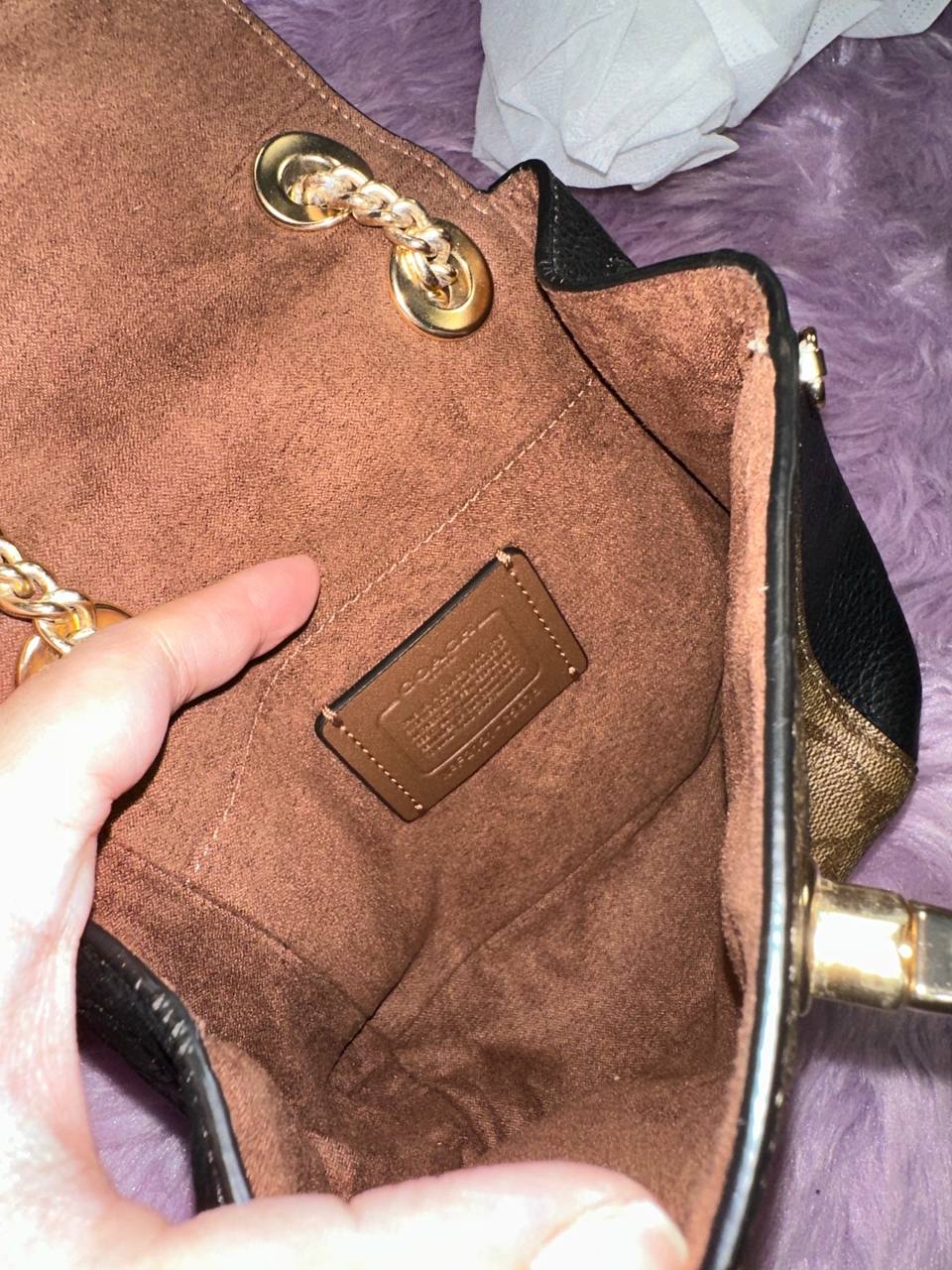 ORIG Preloved Coach Convertible Mini Backpack Khaki/Black Bag