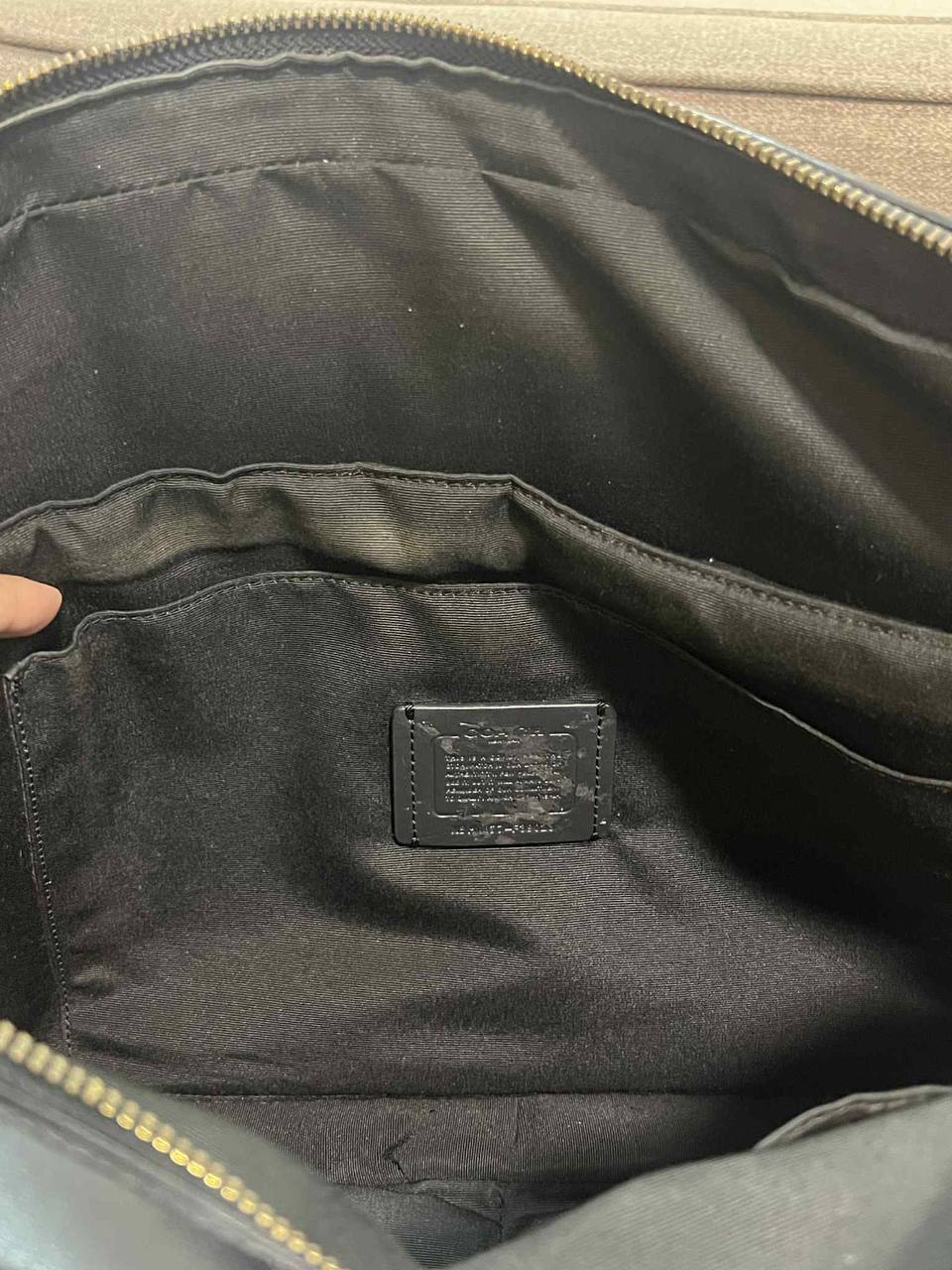 ORIG Preloved Coach Laptop Brown Bag In Signature Canvas