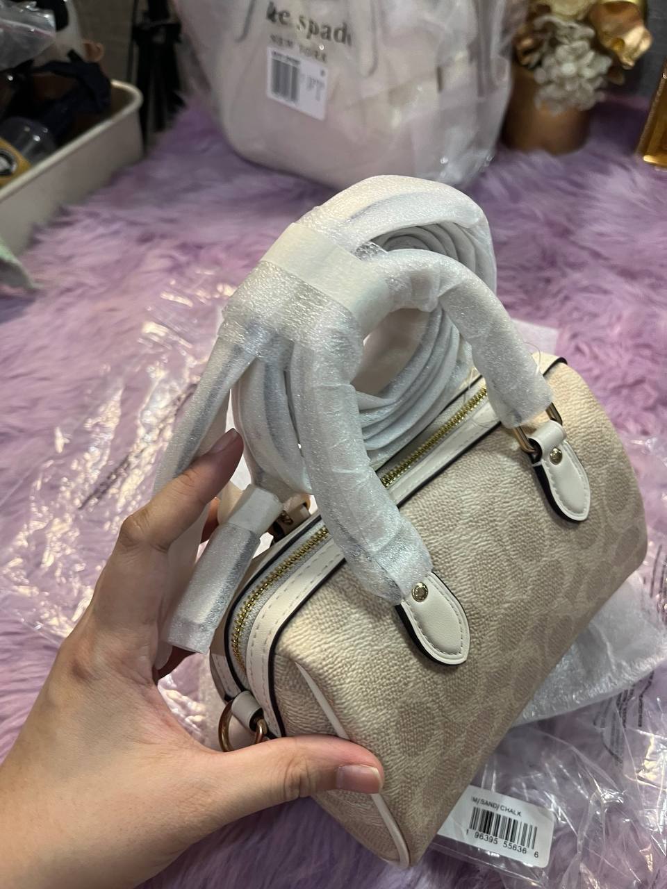 ORIG & IMPORTED Coach Mini Rowan Crossbody Bag In Signature Canvas White/Sand