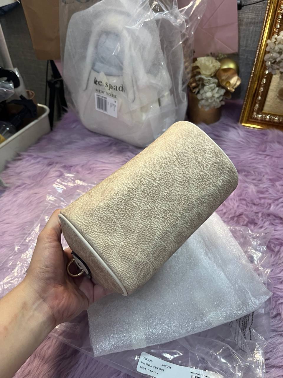 ORIG & IMPORTED Coach Mini Rowan Crossbody Bag In Signature Canvas White/Sand