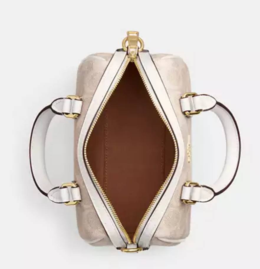 ORIG & IMPORTED Coach Mini Rowan Crossbody Bag In Signature Canvas White/Sand