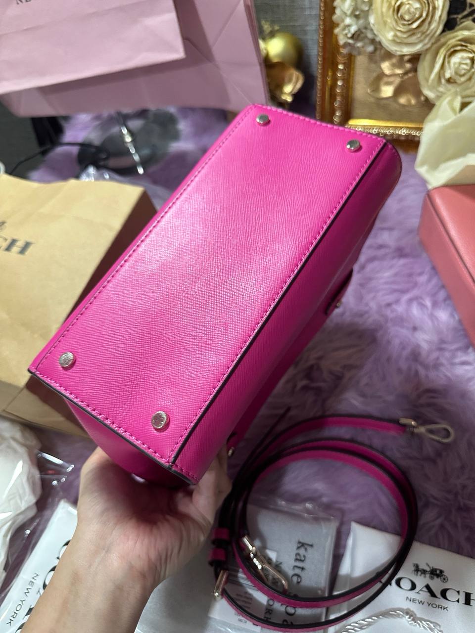 ORIG Preloved Kate Spade KS Staci Small Satchel Bag Pink