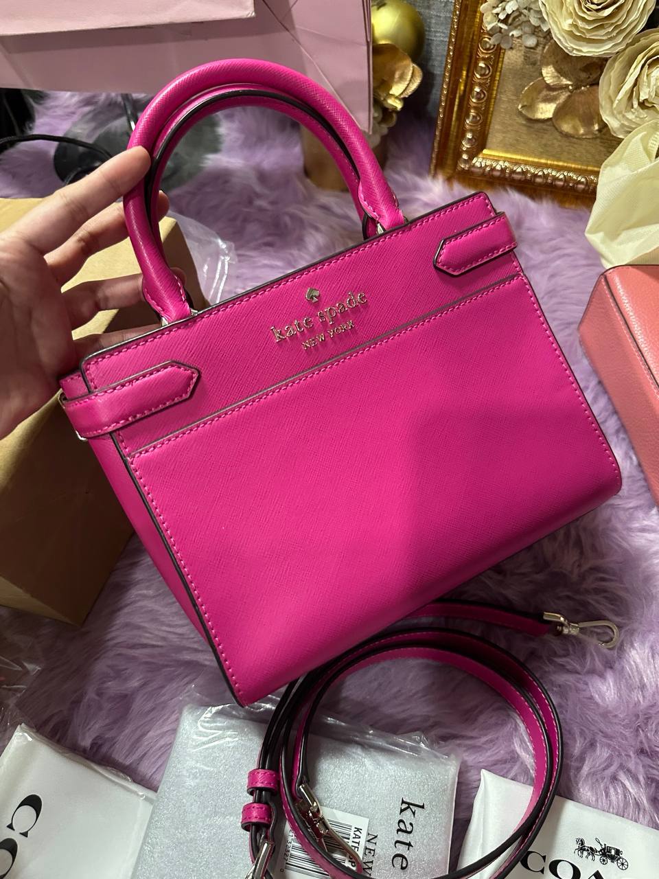 ORIG Preloved Kate Spade KS Staci Small Satchel Bag Pink