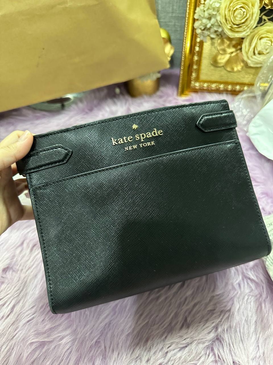 ORIG Preloved Kate Spade KS Staci Small Satchel Bag Black