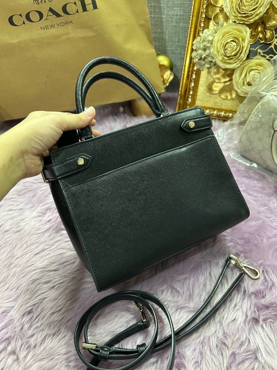 ORIG Preloved Kate Spade KS Staci Small Satchel Bag Black