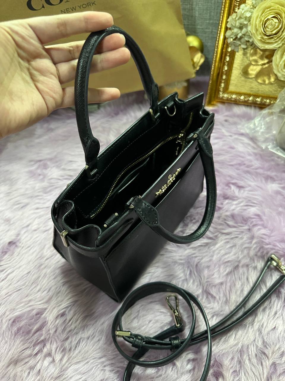 ORIG Preloved Kate Spade KS Staci Small Satchel Bag Black
