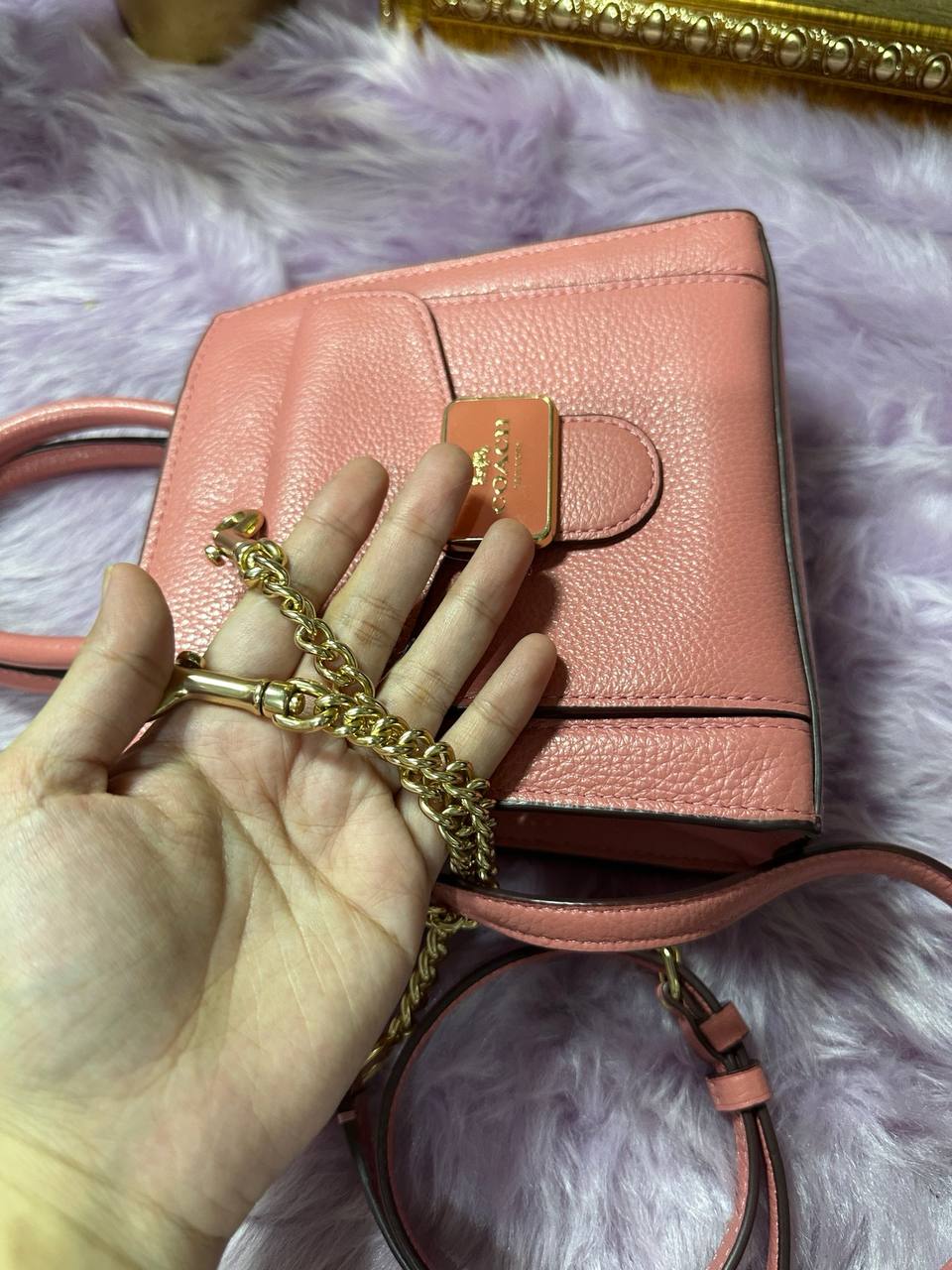 ORIG Preloved Coach Mini Pepper Crossbody Pink Bag
