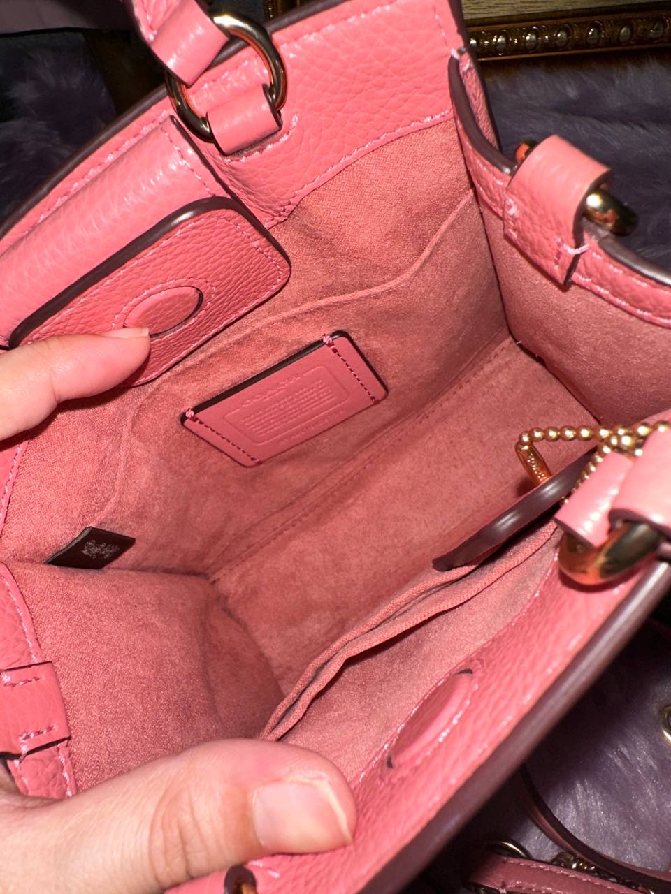 ORIG Preloved Coach Mini Pepper Crossbody Pink Bag