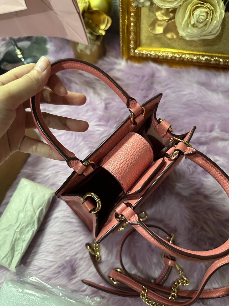 ORIG Preloved Coach Mini Pepper Crossbody Pink Bag