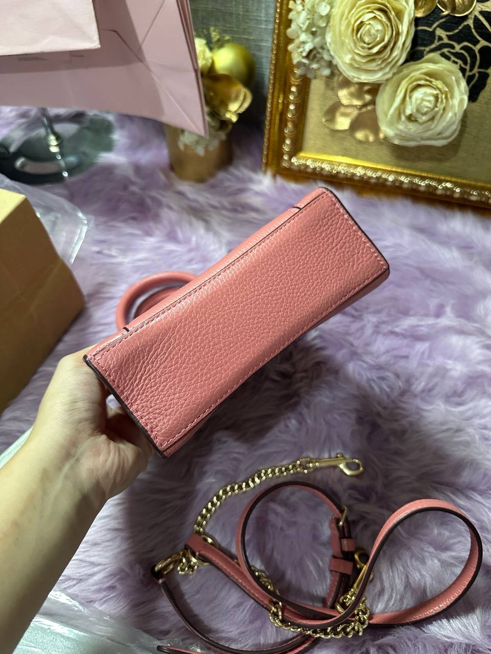 ORIG Preloved Coach Mini Pepper Crossbody Pink Bag