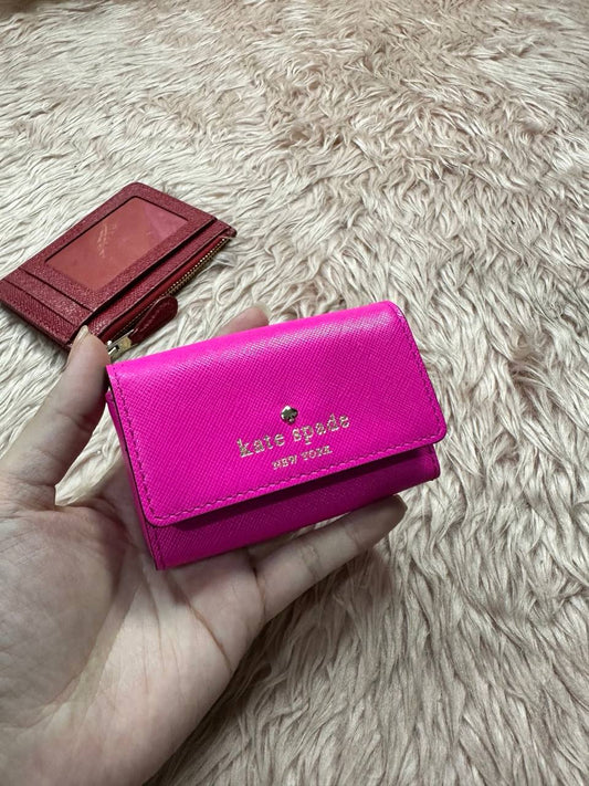AUTHENTIC/ORIGINAL Preloved KS Holly Flap Card Holder Wallet Pink