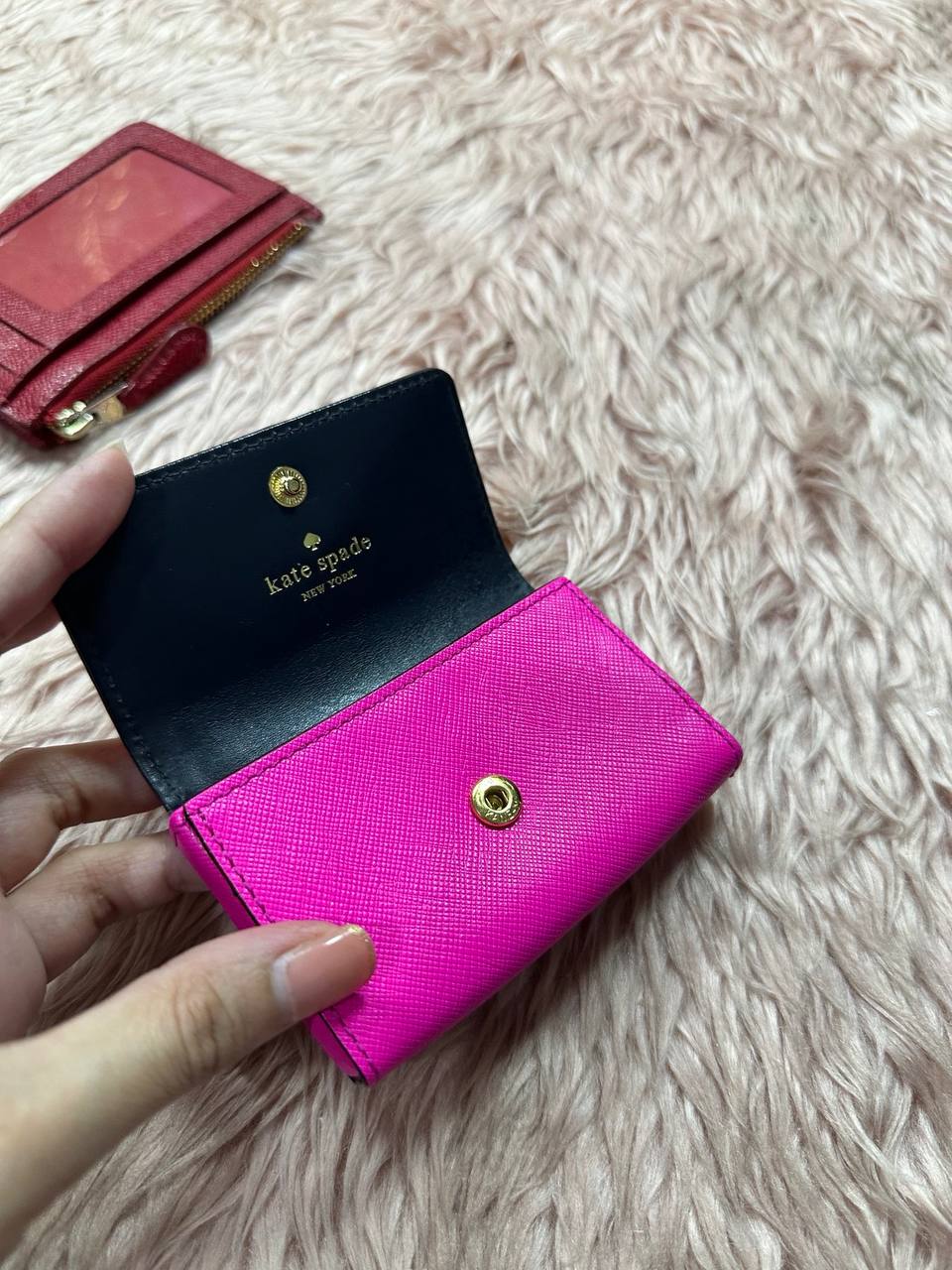 AUTHENTIC/ORIGINAL Preloved KS Holly Flap Card Holder Wallet Pink