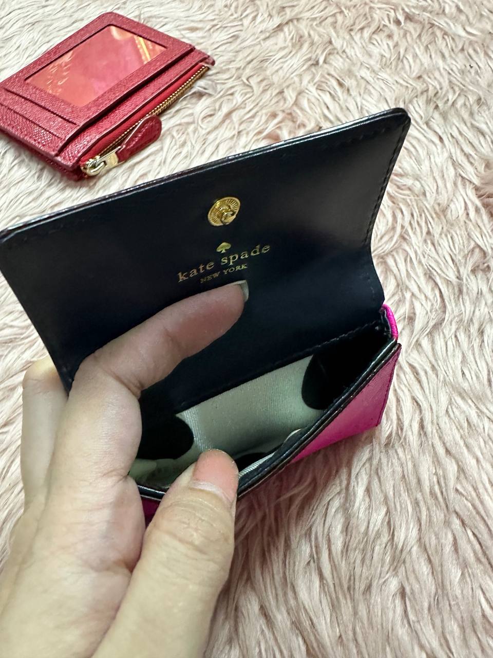 AUTHENTIC/ORIGINAL Preloved KS Holly Flap Card Holder Wallet Pink