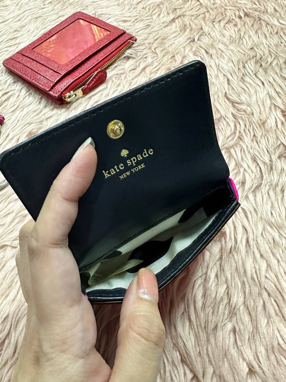 AUTHENTIC/ORIGINAL Preloved KS Holly Flap Card Holder Wallet Pink