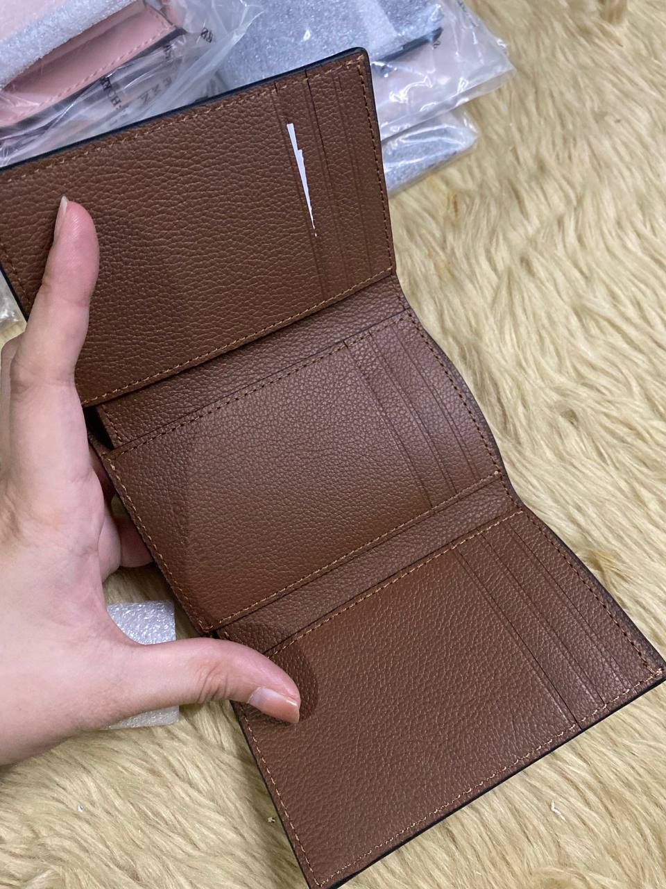ORIG & IMPORTED COACH Trifold Men Wallet Brown Black