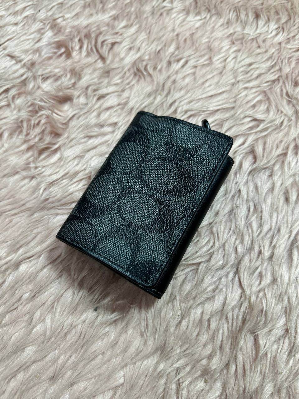 AUTHENTIC/ORIGINAL Preloved COACH Micro Small Wallet Black