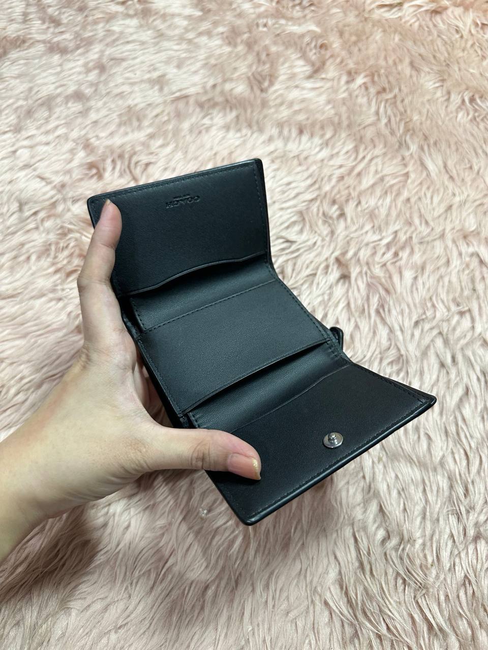 AUTHENTIC/ORIGINAL Preloved COACH Micro Small Wallet Black