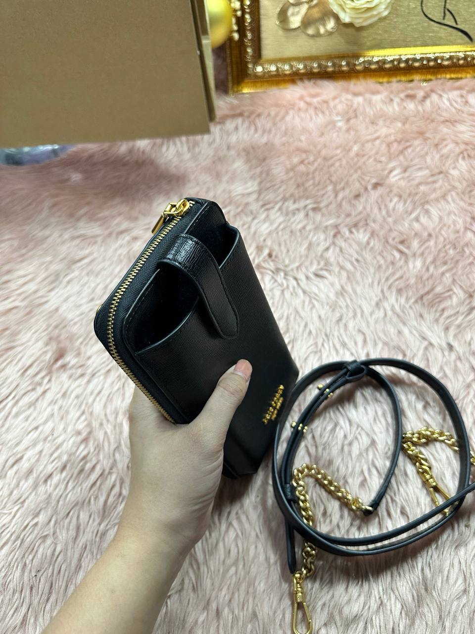 AUTHENTIC/ORIGINAL Preloved KS Retail Morgan NS Crossbody Phone Mini Bag Black