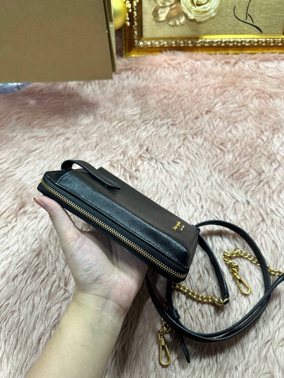 AUTHENTIC/ORIGINAL Preloved KS Retail Morgan NS Crossbody Phone Mini Bag Black
