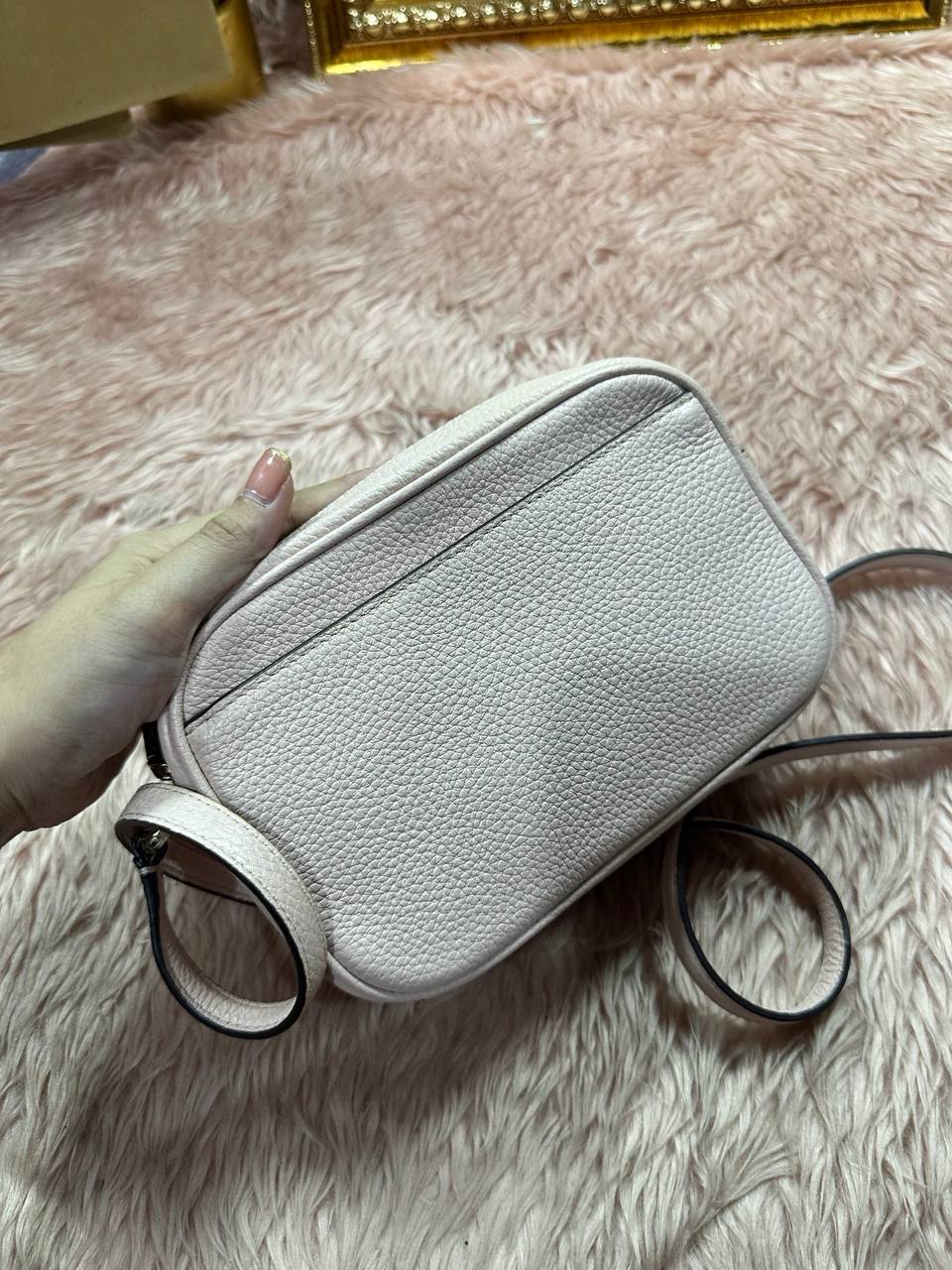 AUTHENTIC/ORIGINAL Preloved KS Glitter On Mini Camera Bag Pink