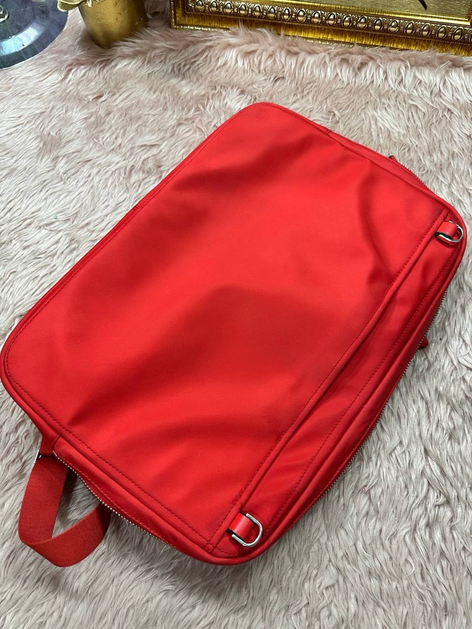 AUTHENTIC/ORIGINAL Preloved KS Chelsea Red Nylon Laptop Bag Sleeve With Strap