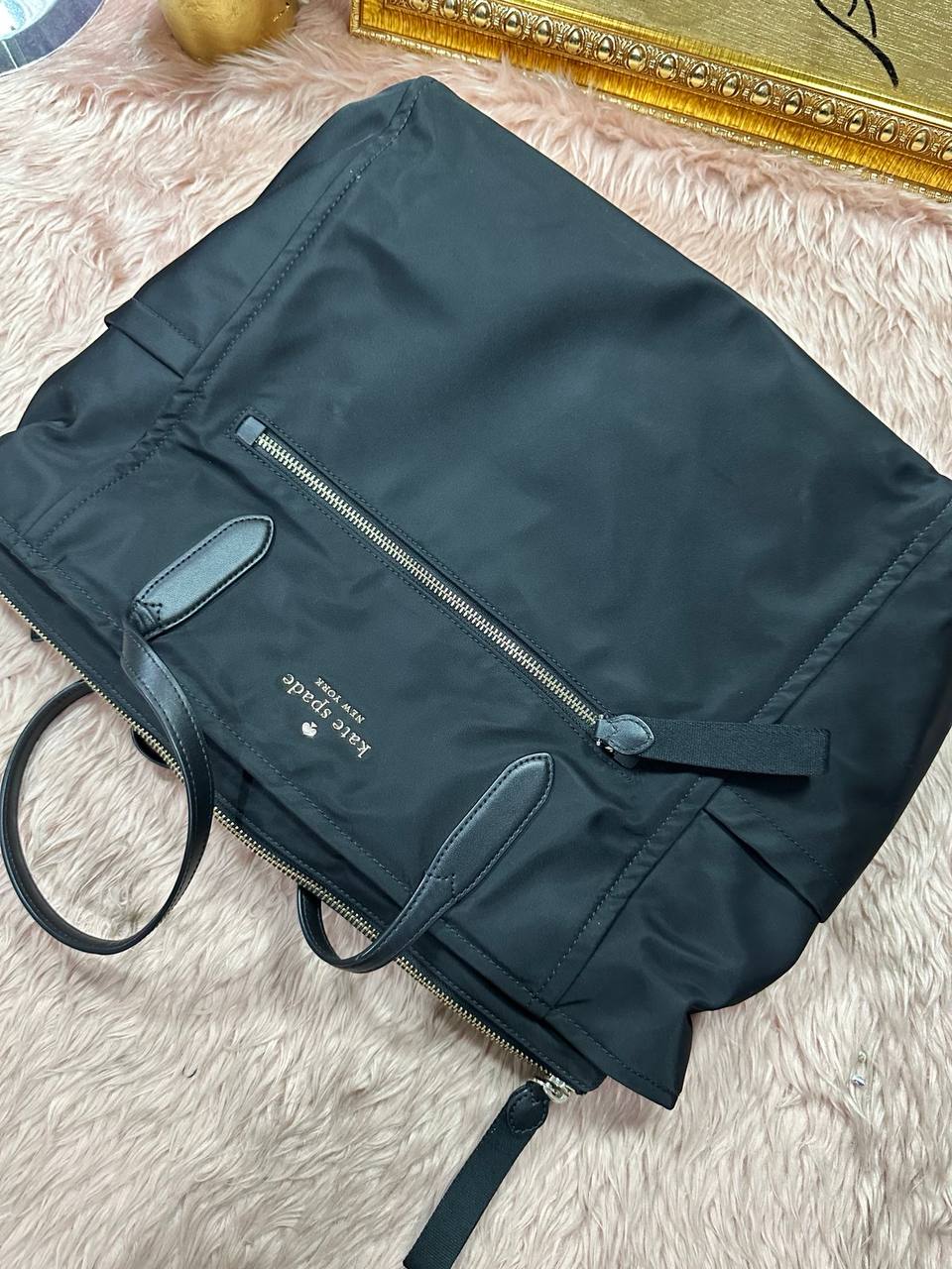 AUTHENTIC/ORIGINAL Preloved KS Chelsea Large Tote Black Nylon Bag