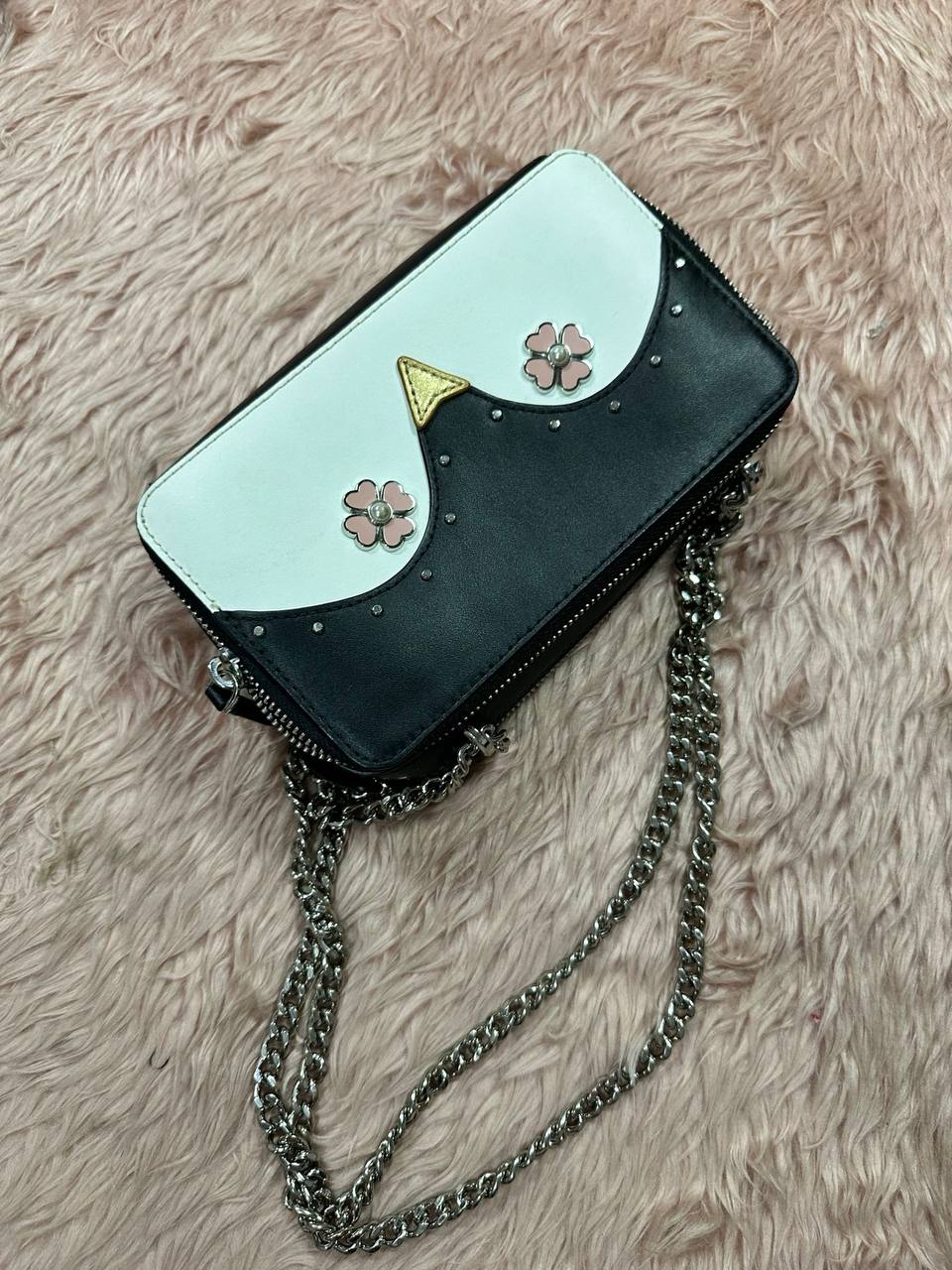 AUTHENTIC/ORIGINAL Preloved KS Penguin Frosty Chain Double Zip Crossbody Small Bag