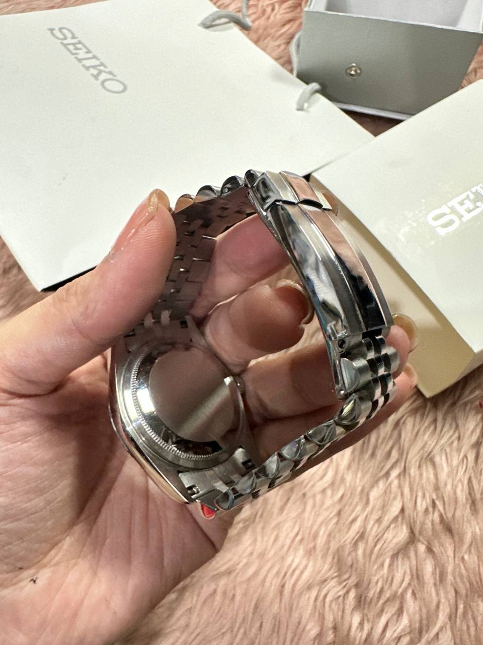 AUTHENTIC/ORIGINAL Preloved Seiko Datejust Mod Sunburst Grey Watch