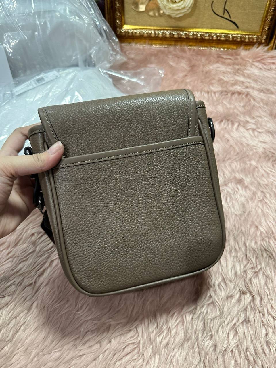 AUTHENTIC/ORIGINAL COACH Lucas Crossbody Flap Bag Brown