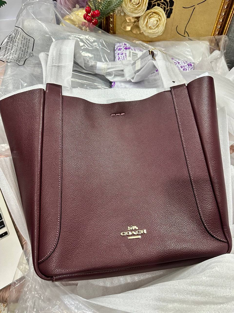AUTHENTIC/ORIGINAL COACH Large Hadley Tote Bag Merlot Maroon Red
