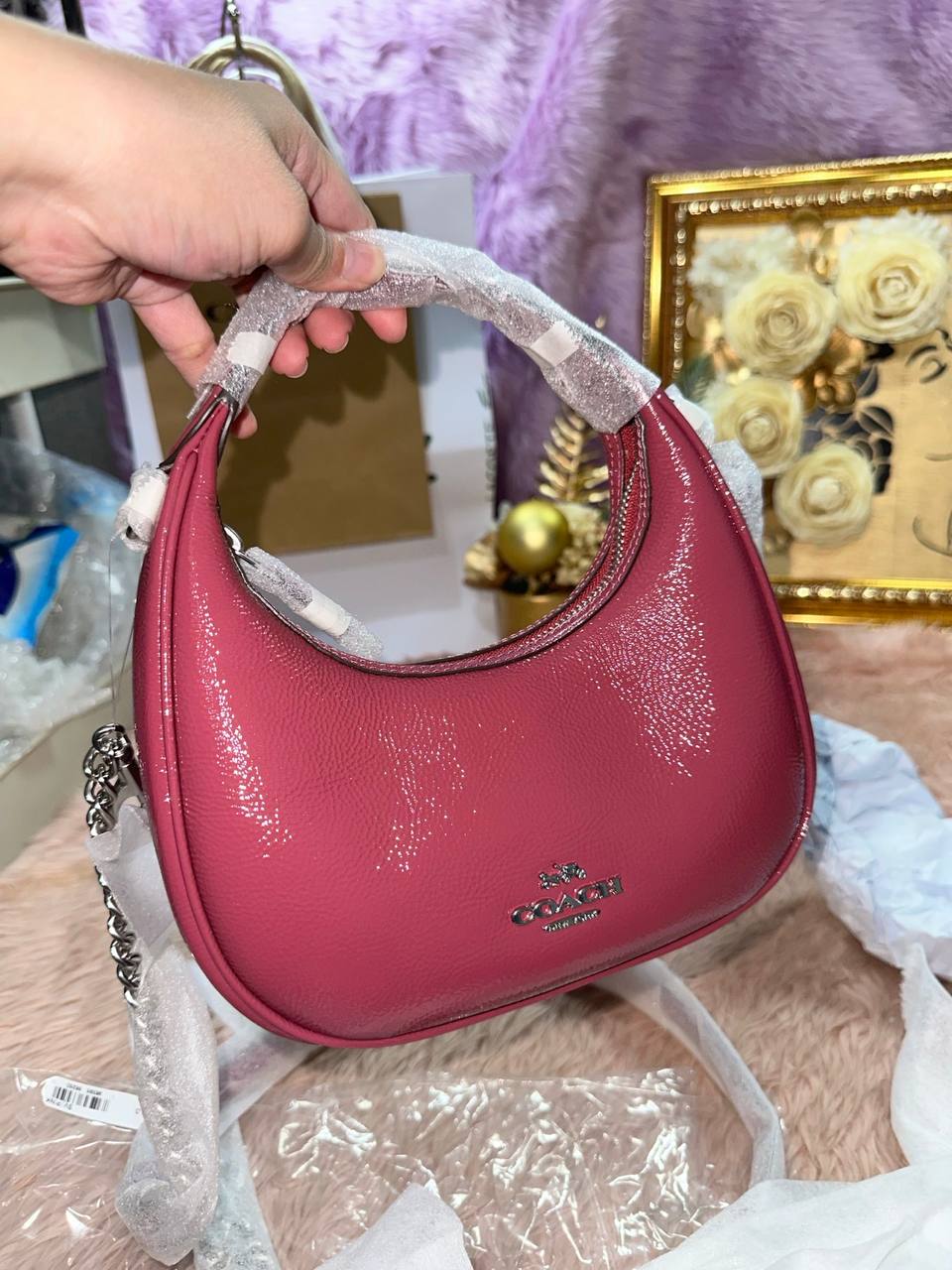 AUTHENTIC/ORIGINAL COACH Carmen Mini Crossbody Bag Pink