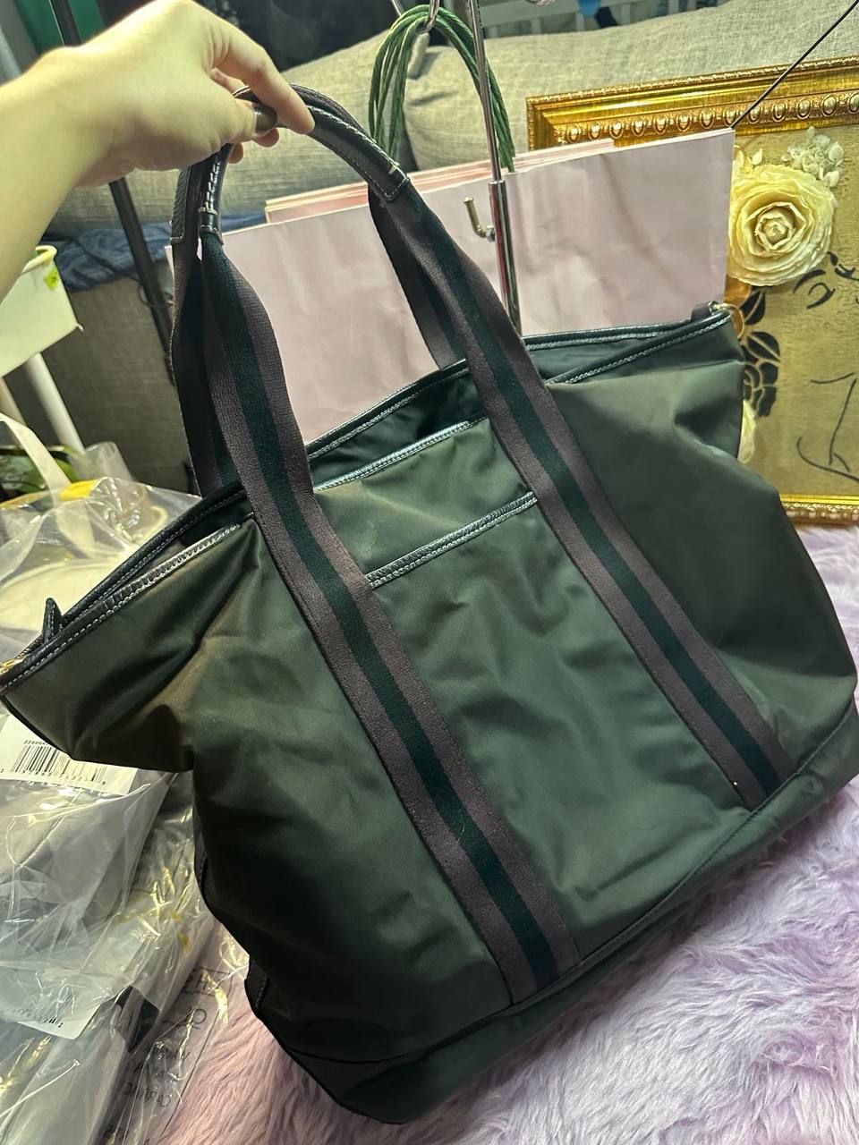 ORIG Preloved Coach Ellis Weekender Nylon Tote Large Black Bag